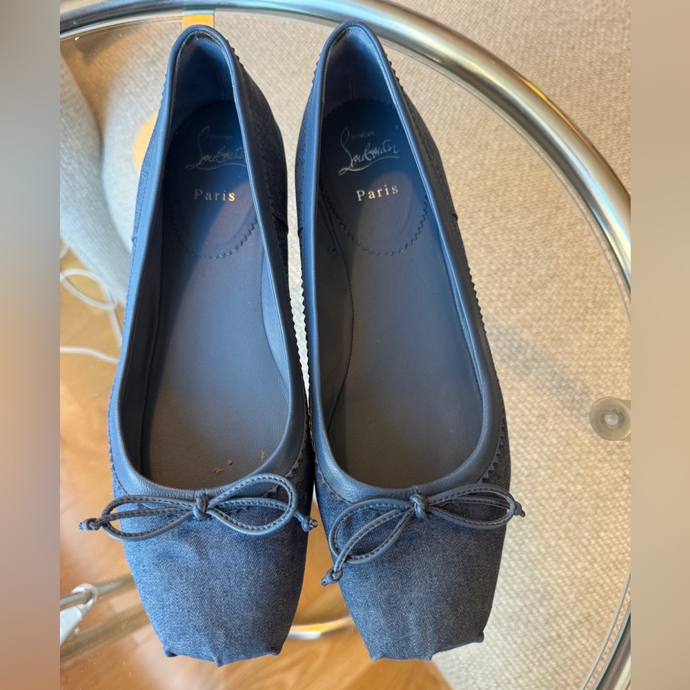 Christian Louboutin Navy Blue Flats